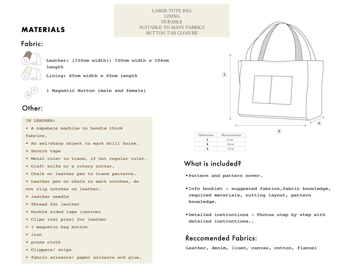 Tali Carry-All Sewing Pattern