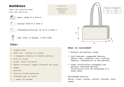 Billie Bowler Bag Sewing Pattern