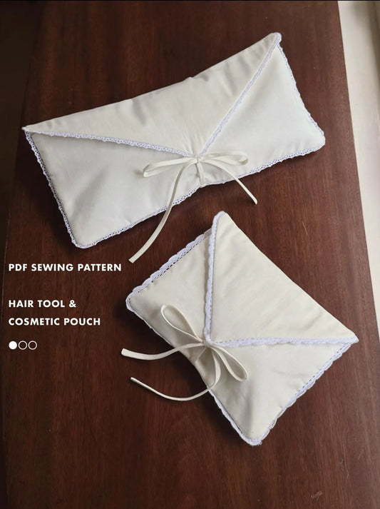 Hair Tool and Cosmetic Pouch Set Sewing Pattern