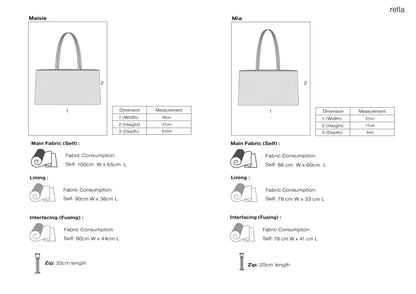 Maisie & Mia Shoulder Bag Sewing Pattern (two sizes)